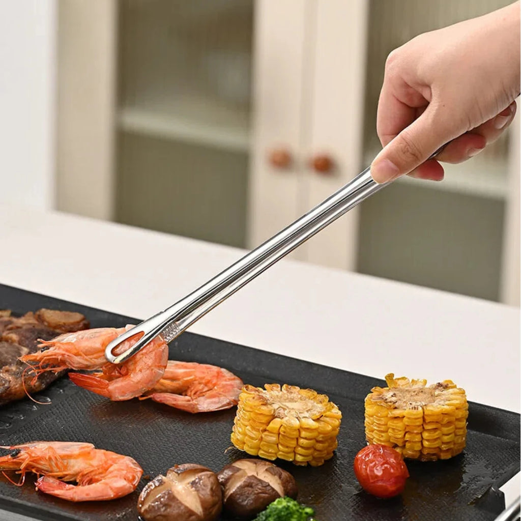 304 Stainless Steel Long Handle Barbecue Food Clip Durable Non-Slip Food Tongs Grill Tongs Cooking Tools Kitchen BBQ Accessories