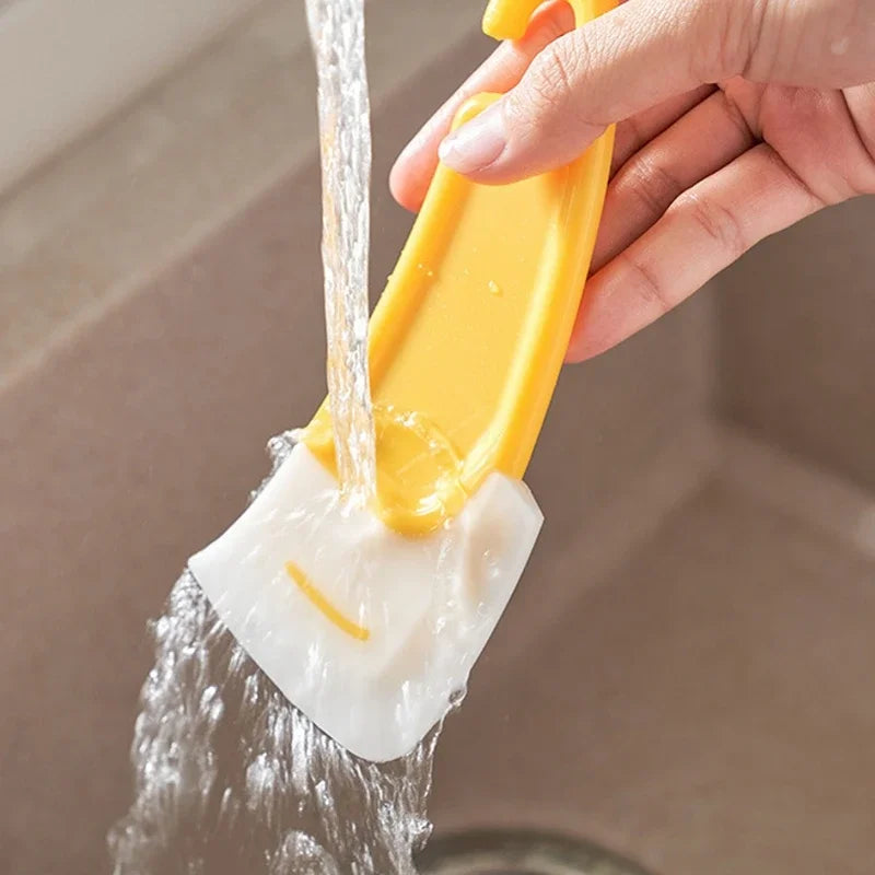 1/3 Silicone Tableware Cleaning Scraper Cleaning Spatula Cake Baking Scraper Pastry Small Tool Kitchen Cleaning Scraper