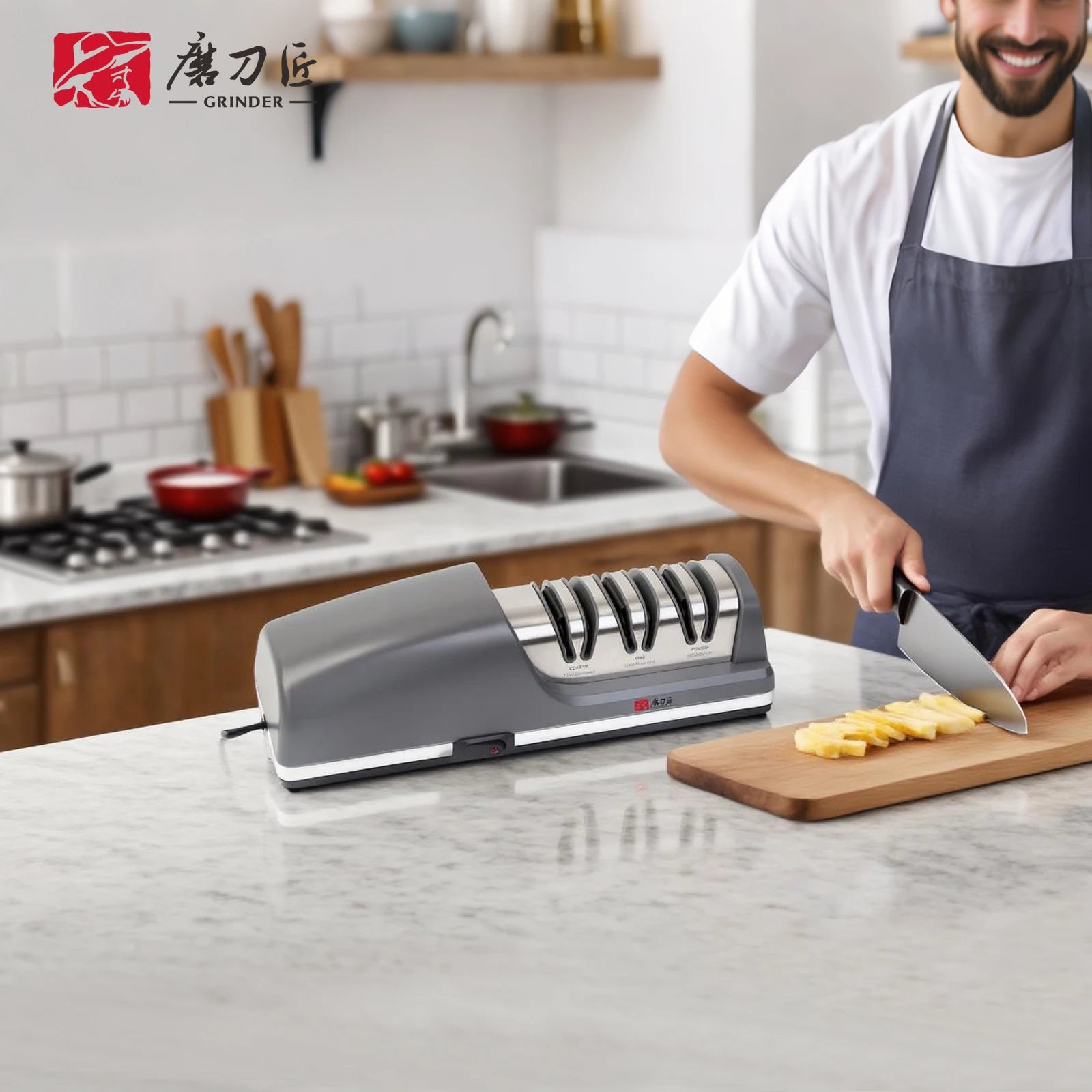 Three-Speed Electric Tool Sharpener Precise 15° Sharpening Easy Blade Replacement Features Sharpening and Polishing