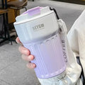 Insulated Cup Women's Portable Double-Layer Stainless Steel Vacuum Insulated Cup Office Coffee Cup Gradient Color Simplicity Cup