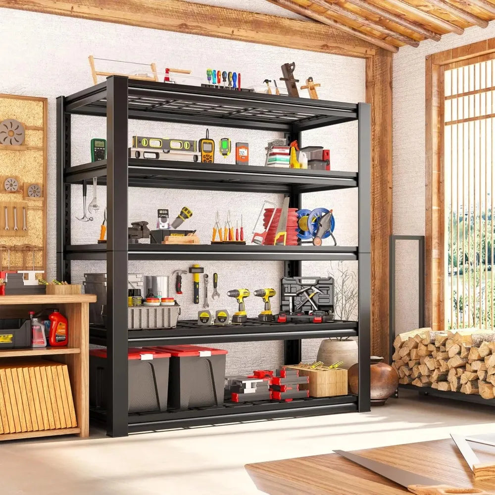 Garage Shelving 3000LBS, 5-Tier Storage Shelves, Adjustable Industrial Metal Shelving Unit for Garage, Basement,, Customized