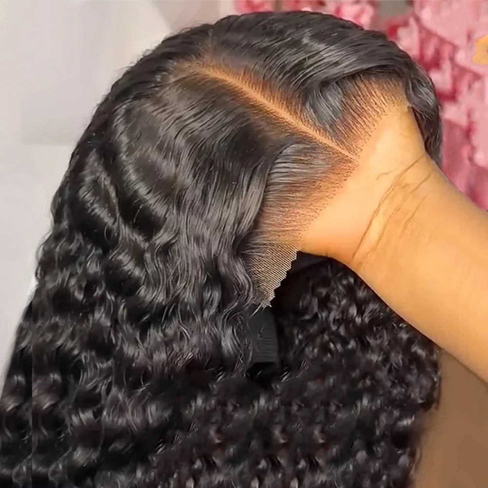 Glueless Wig Human Hair Ready To Wear Deep Wave Brazilian 6x4 5x5 Lace Closure Human Hair Wig Pre Plucked 200 Density