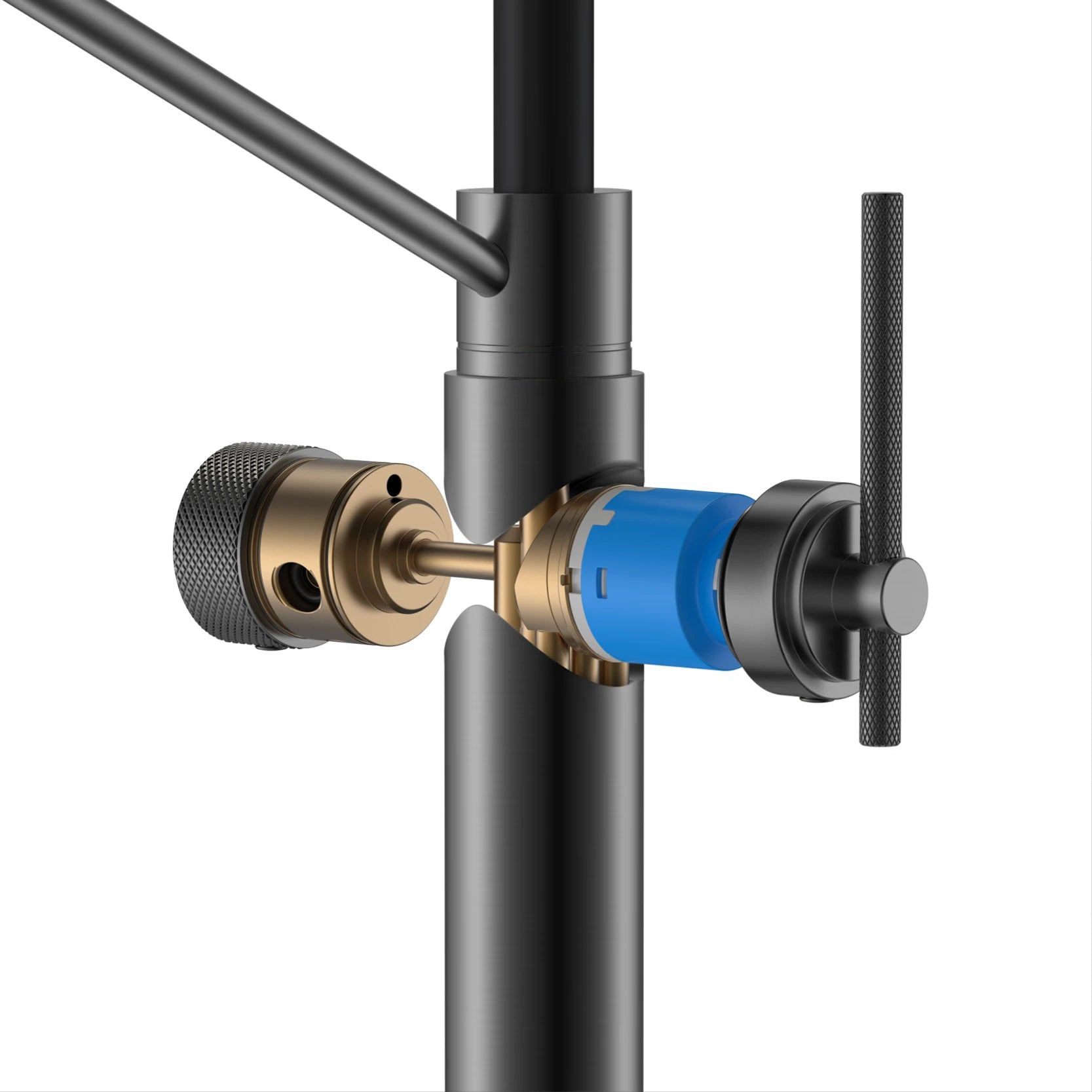 Modern Gun Grey Brass 3-in-1 single hole Kitchen faucet separate Filter Water Tap。Pull out sprayer  Hot&cold Sink mixer tap