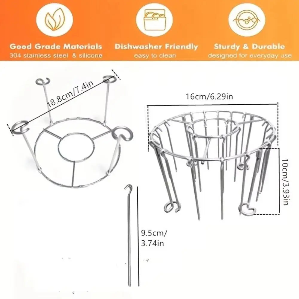 New Stainless Steel Vertical Grill Rack String Grill Detachable Skewer Holder 12/24/49 Baking Needle for Air Fryer Accessory
