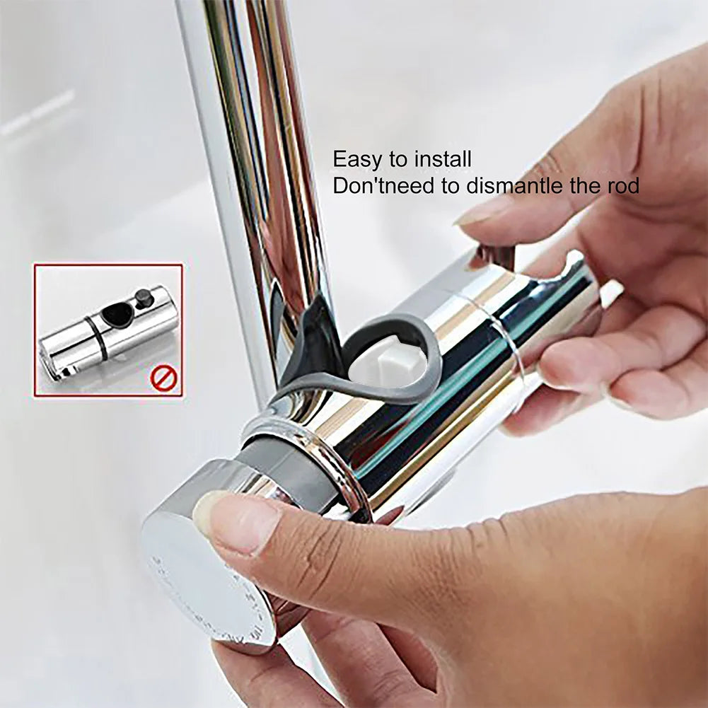 Universal 18-25mm Hand Shower Rail Slider Clamp Shower Slide Rail Bar Holder Adjustable Shower Head Holder Bathroom Accessories