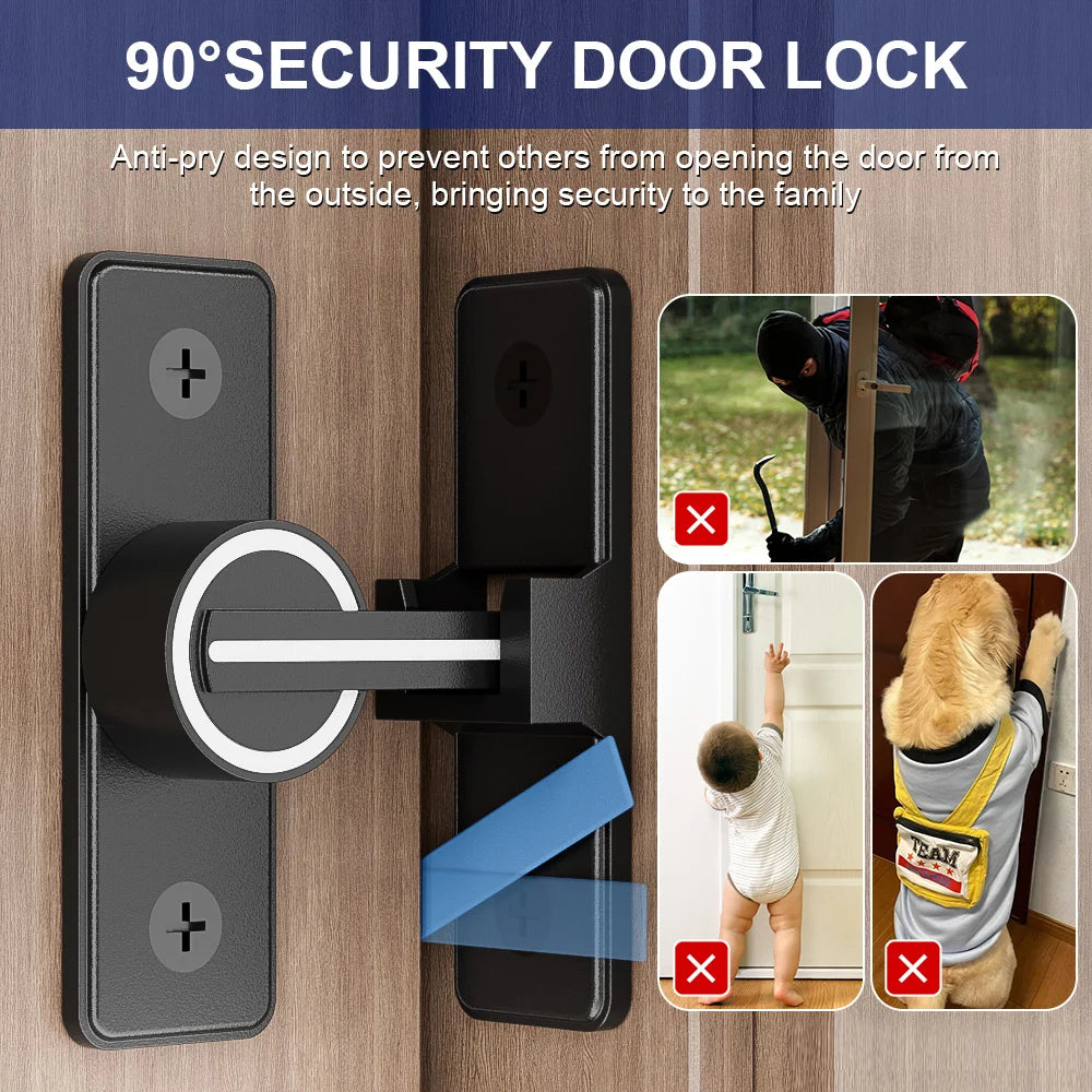 1Pc Luminous Sliding Door Bolt Lock - Night - Visible Security & Convenience