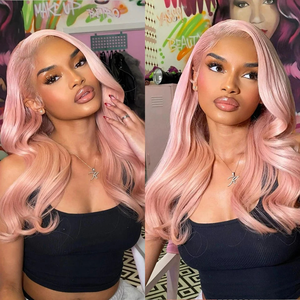 4X4 Transparent Lace Closure 14-28 inch Long Straight Brazilian Hair Wigs On Sale Pink Lace Front Wig Human Hair Wigs For Women