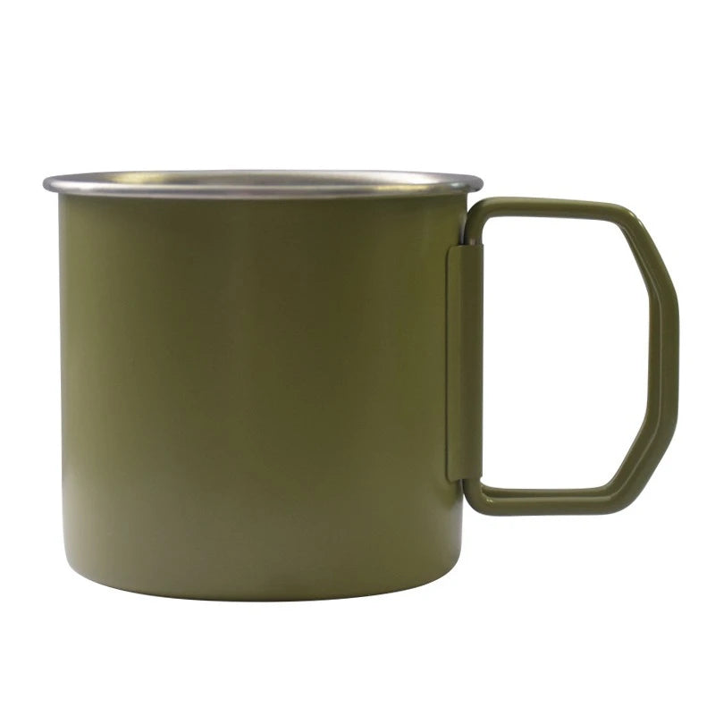 304 stainless steel Cup Mug 260ml Outdoor Water Cup Camping Picnic Water Mug Tableware with Foldable Handle