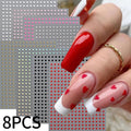 8pcs Y2K Mini Glitter Star Nail Sticker 3Sizes Starlight Black White Xing Xing Self Adhesive Slider Shiny Manicure Decal Decorat