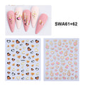 2pcs/set Golden Love Heart Nail Art Stickers 3D Valentine's Day Heart Self-adhesive Nail Supplies Slider Manicure Decorations