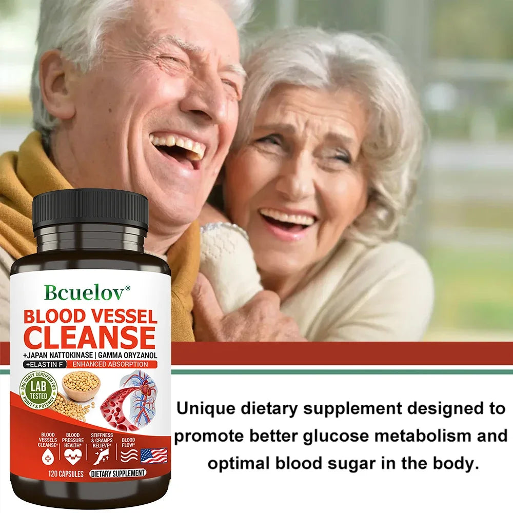 Vascular Cleansing Capsules - Contains Japanese Nattokinase, Which Helps Blood Circulation and Blood Vessel Flexibility