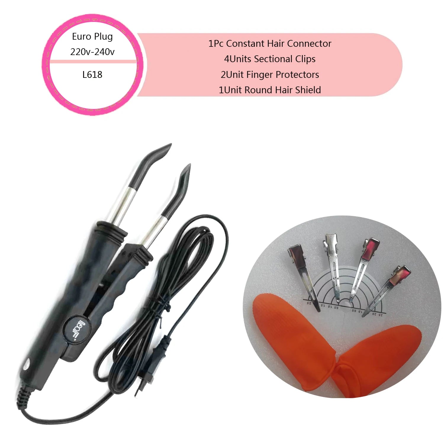 1Pc L611c Constant Extension Tongs for hairextension Fusion Iron Hair Connectors Keratin Bonding  Keratin Welding Hair salonTool