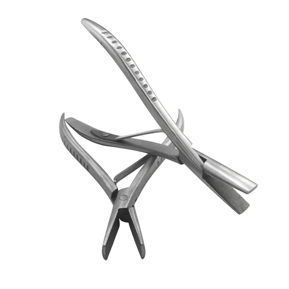 3 type 7 inch Silver Stainless Steel Clamp Hair Extension Plier with two holes Keratin Hair Extensions Removal Tools