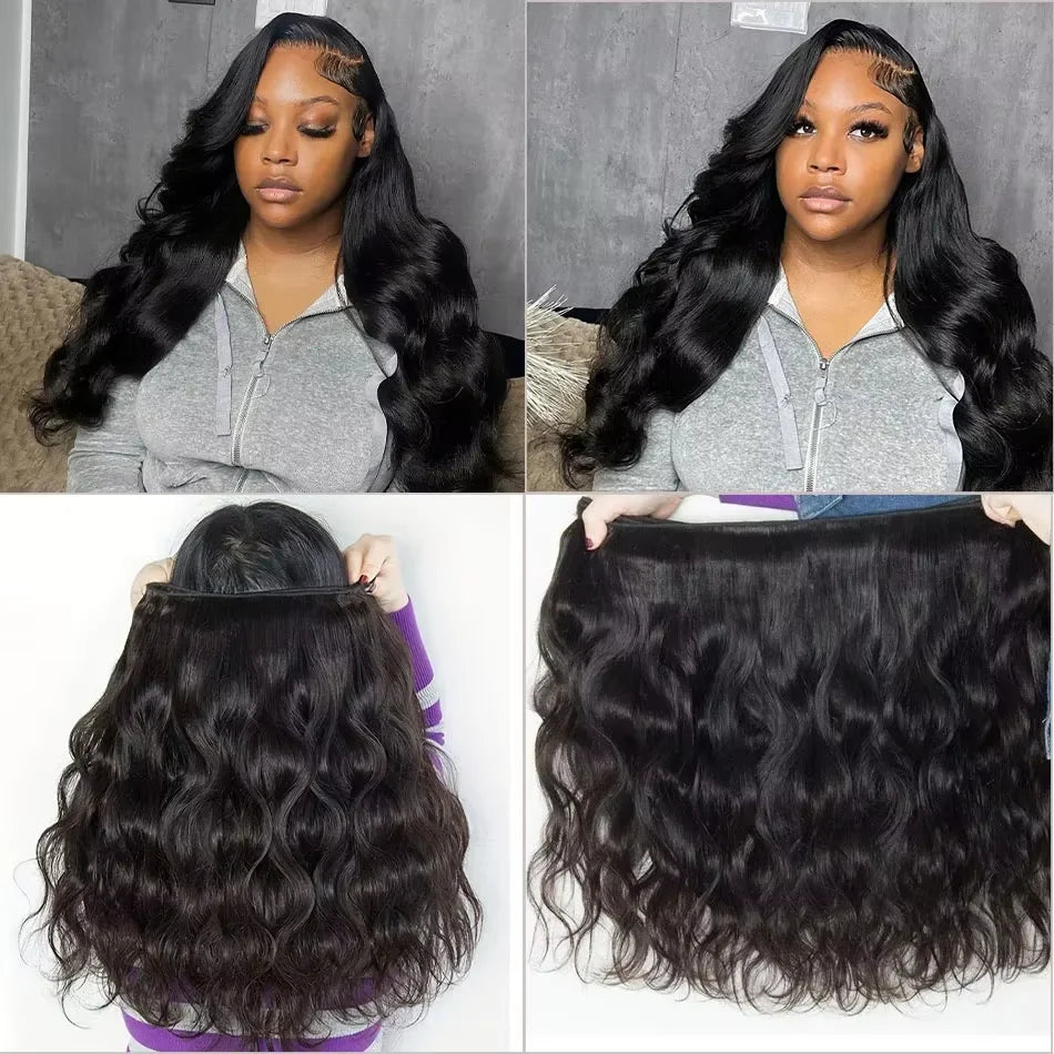16A Loose Body Wave Bundles 100% Quality Human Hair Brazilian Virgin Weave Hair Natural Black 3 4Pcs Raw Hair Bundles Extensions