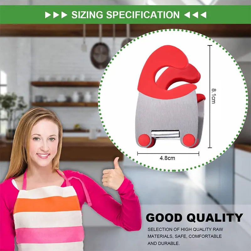 Stainless Steel Pot Clip Holder Spoon Rest Anti-Scald Silicone Grip Pot Clip Holder Easy Pot Fixed Clamp Kitchen Gadget Organize