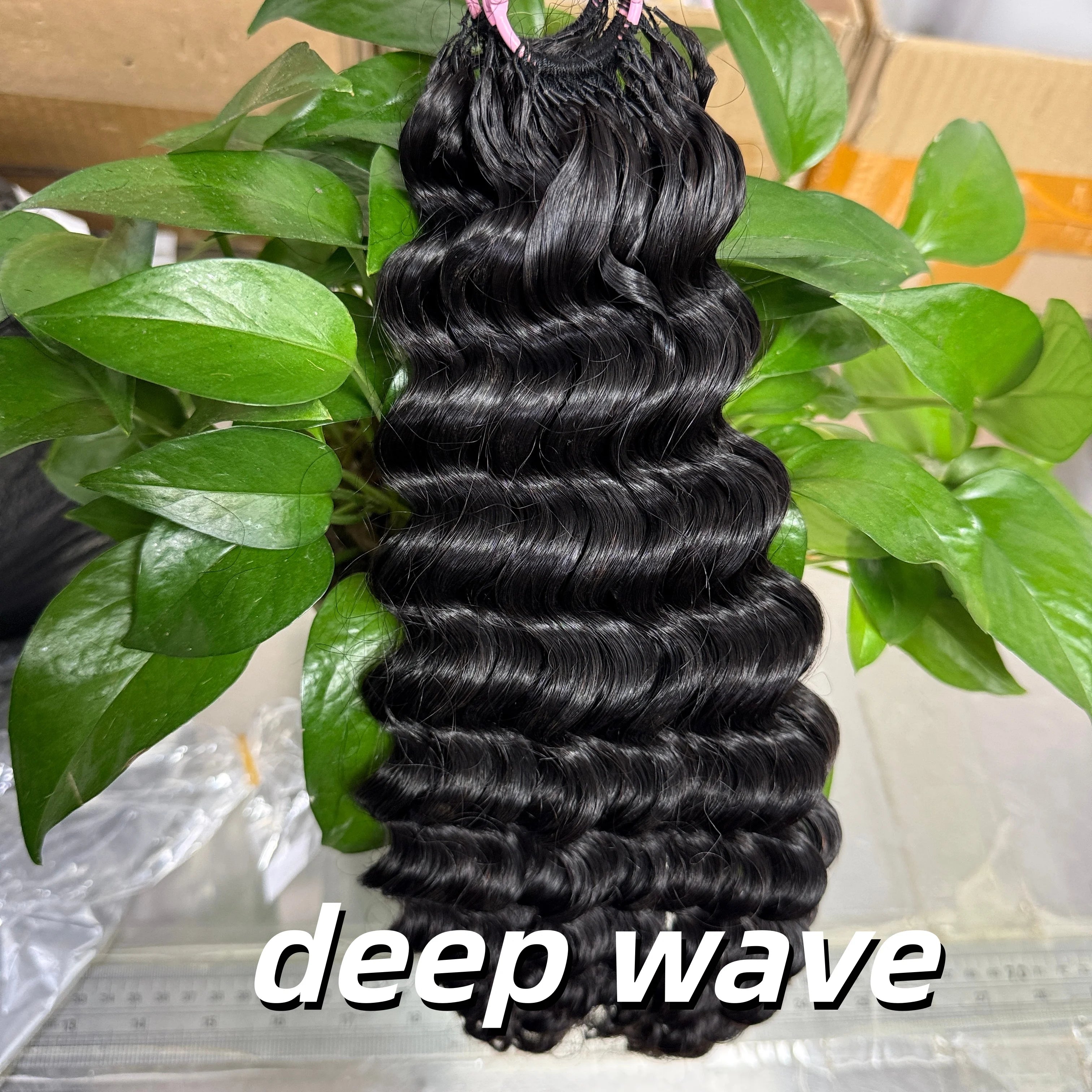NABI Crochet Human Hair Bundles Pre-Separated Invisible 100% Human Hair DeepWave 16-24inch 100g/pc for Bora Boho Braids