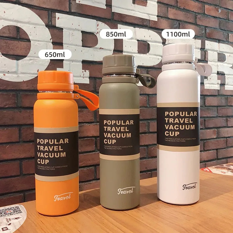 1PCS Stainless Steel Thermos with Tea Filter Double Wall Vacuum Flask Sports Outdoor Fitness Thermal Bottle Insulation Cup
