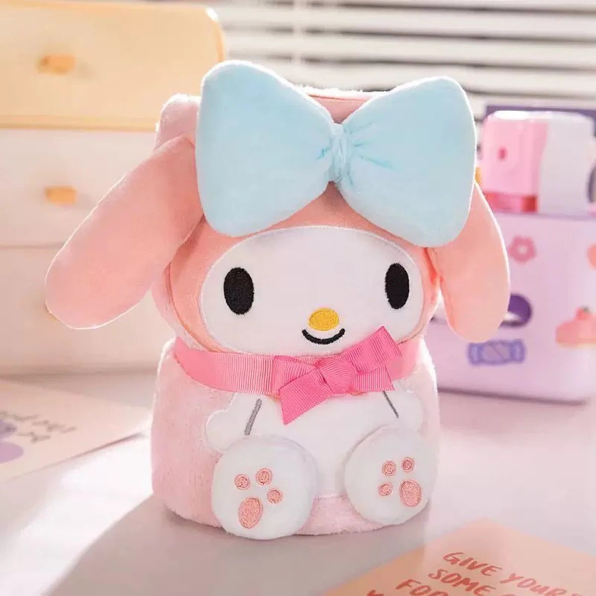 Anime Sanrio Kuromi All Season Embroidered Foldable Nap Blanket Cinnamoroll HelloKitty My Melody Kawaii Cute Cartoon Gifts Toys