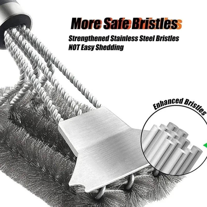 Safe Grill Brush and Scraper with Deluxe Handle 18 inch Grill Cleaner Brush Stainless Steel Bristle Grill Brush JT61