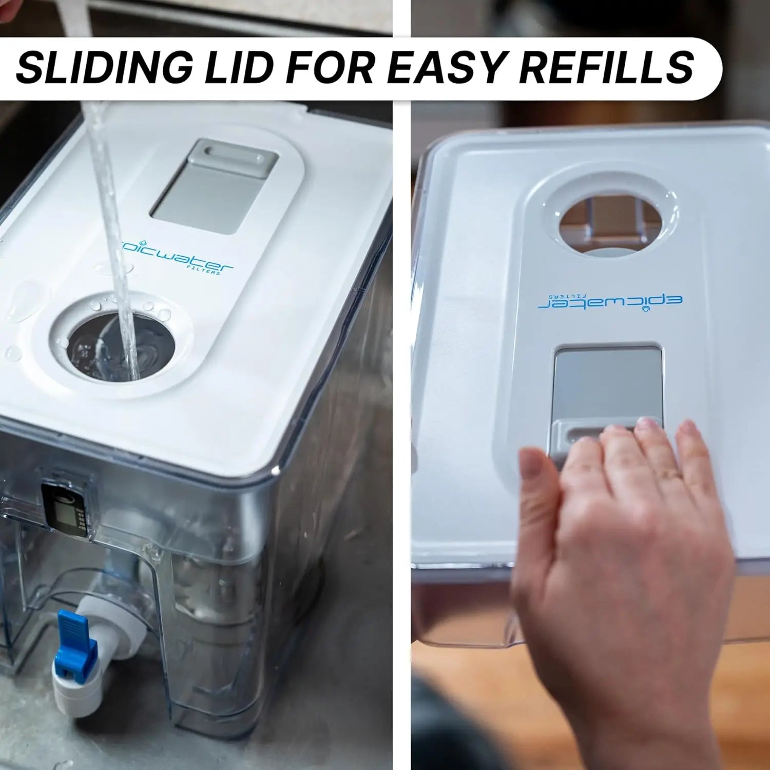 Pure Countertop Water Filter Dispenser, 36 Cup 150 Gallon Capacity, BPA Free Removes Fluoride Chlorine Lead