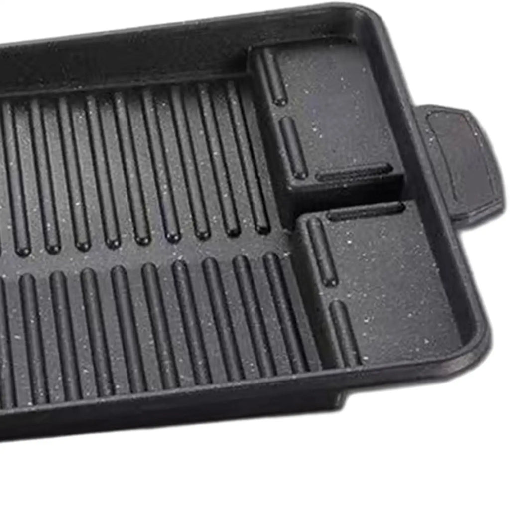 Nonstick Barbecue Plate Aluminium Alloy Grilling Pan with Handles for Kitchen Stovetop Grill Kitchen Cooking Tool