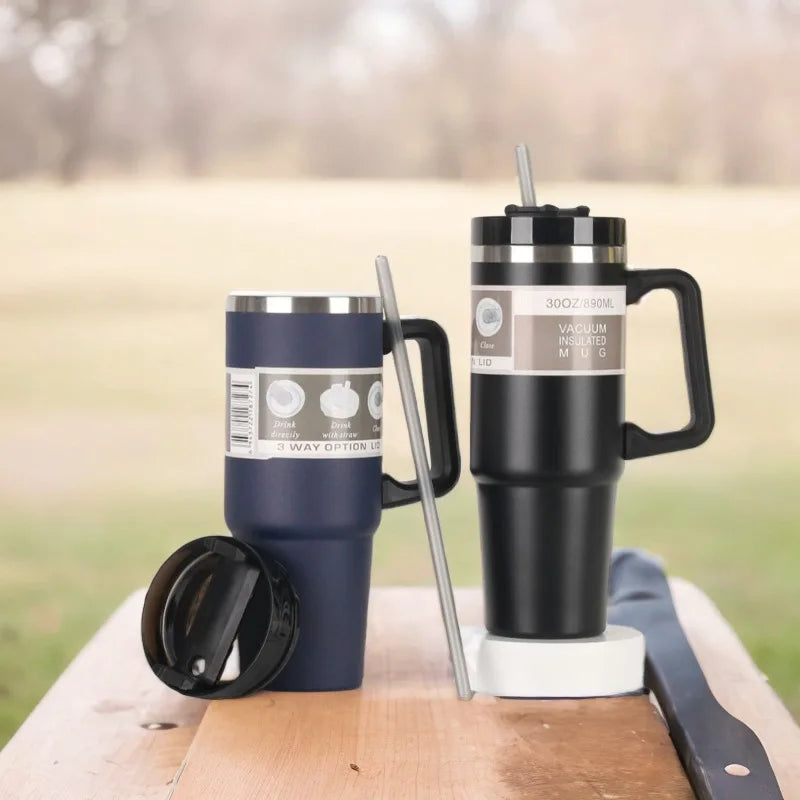 20oz/30oz Stainless Steel Thermos Water Bottle Car Insulated Cup Outdoor Sport Vacuum Flask Keeps Cold and Heat Thermal Mug