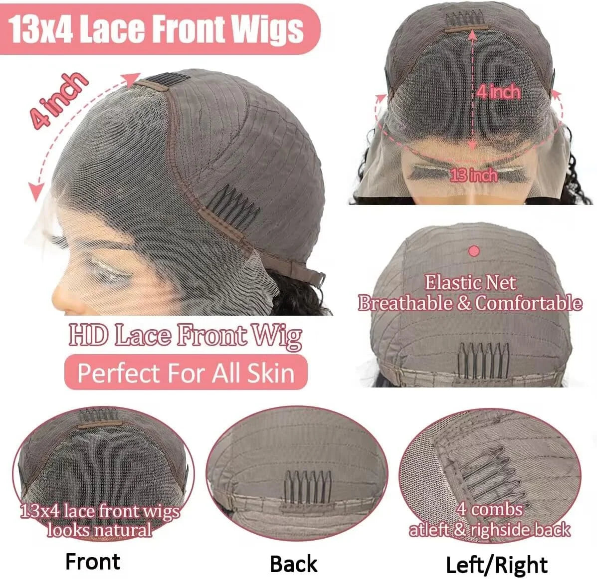 Wigs Human Hair Loose Deep Wave For Women 13x4 Glueless Lace Front Wigs Human Hair Pre Plucked Short Lace Closure Wigs Loose Wav
