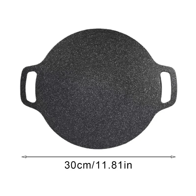 BBQ Pot Multi-Griddle Iron Plate Korean Barbecue Grill Grill Pan Yakiniku Korean Grill Pan Outdoor Portable Induction Cooker Pan