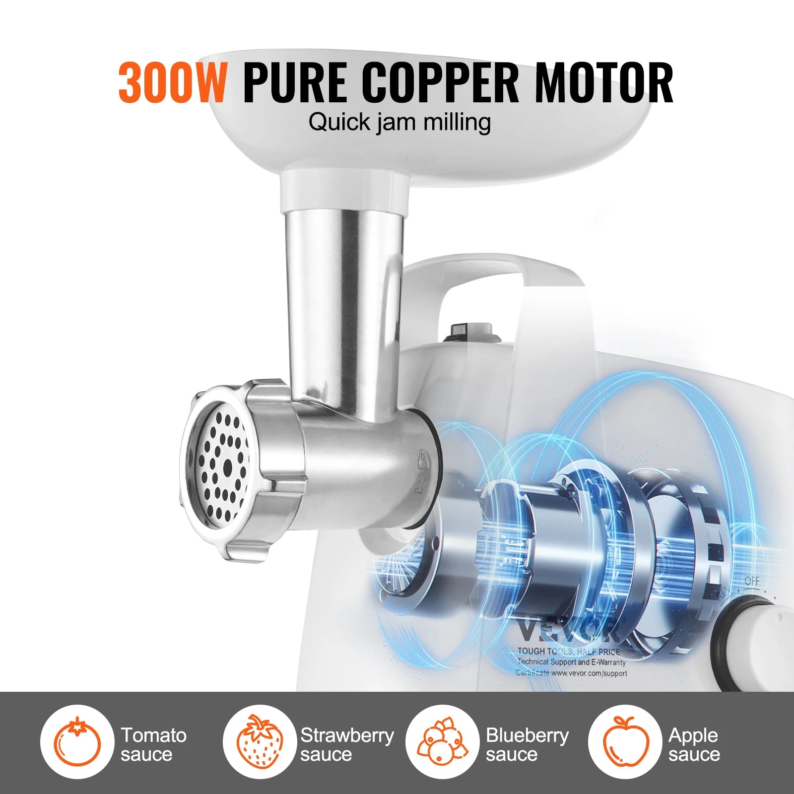 SucceBuy Electric Tomato Strainer Tomato Sauce Maker Machine Food Strainer and Sauce Maker Pure Copper Motor Food Mill for Sauce