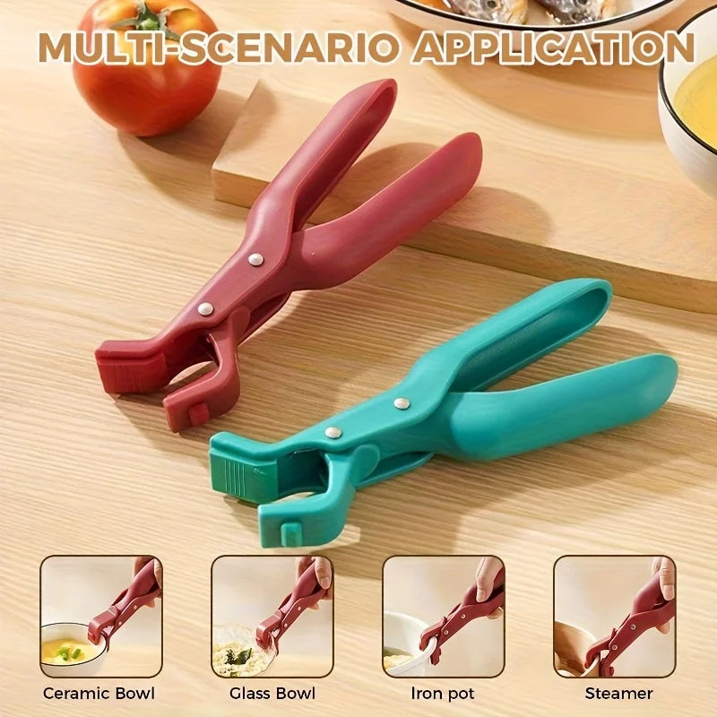 4PCS Anti-Scald Clips Hot Dish Plate Gripper Non-slip Bowls Clamp Moving Hot Plate Bowls Pizza Pan Air Fryer Microwave Oven