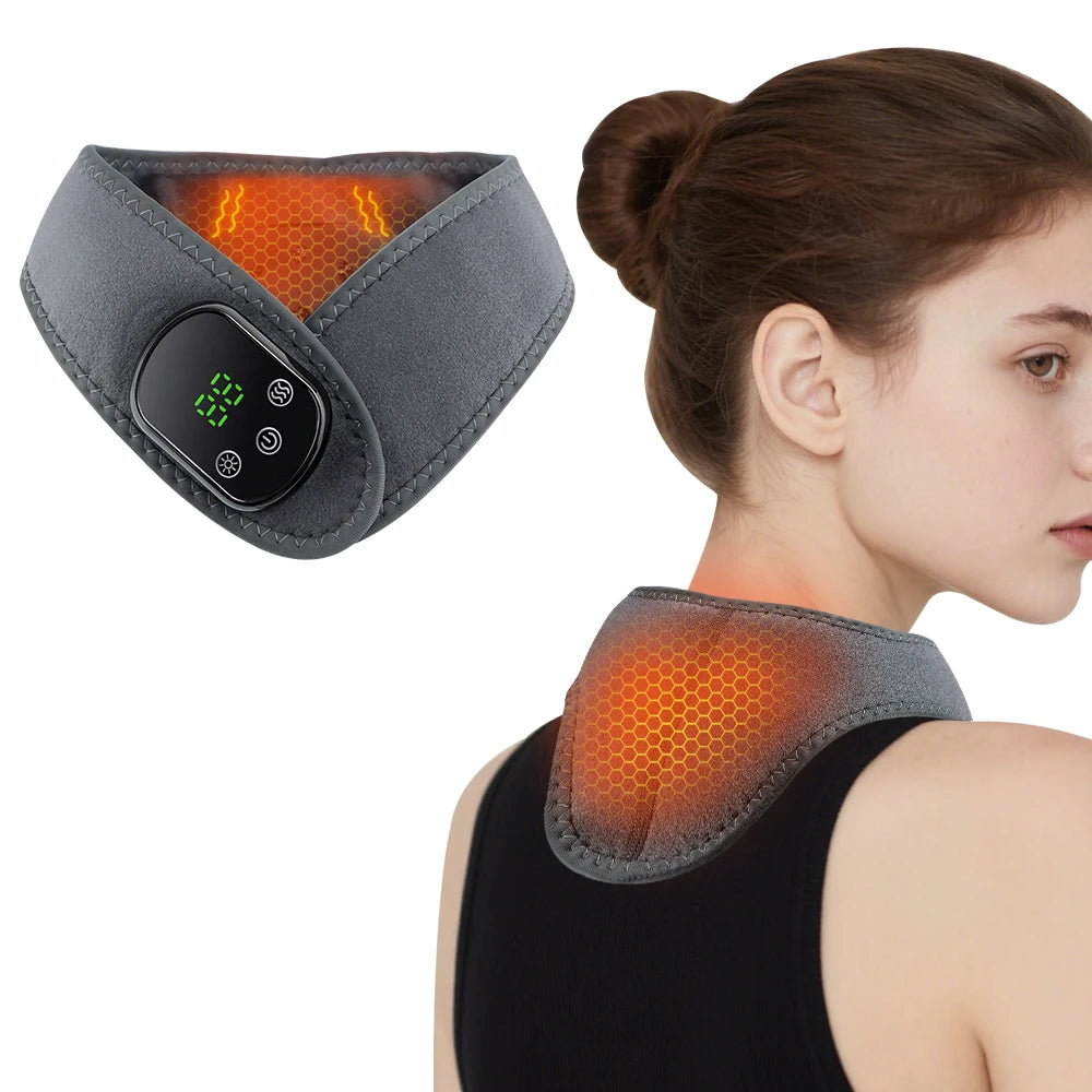 Electric Heated Neck Massage Belt with 5 Adjustable Temperature Levels for Warmth And Neck Massager Muscle Relaxation