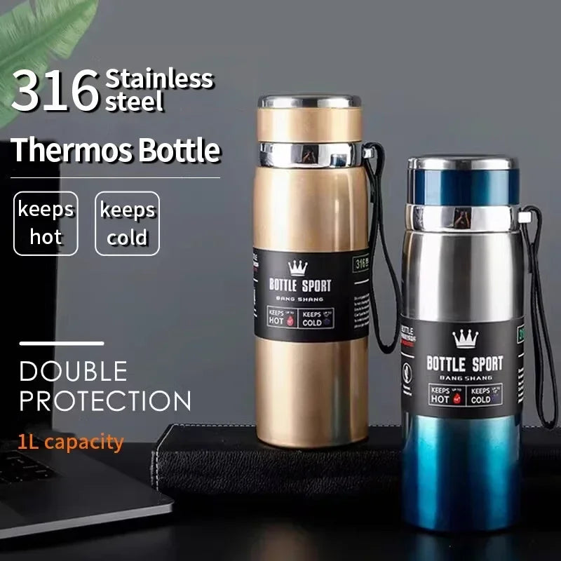 1L Thermal Water Bottle Keep Cold and Hot Water Bottle Thermos for Water Tea Coffee Vacuum Flasks Stainless Steel Thermos Bottle