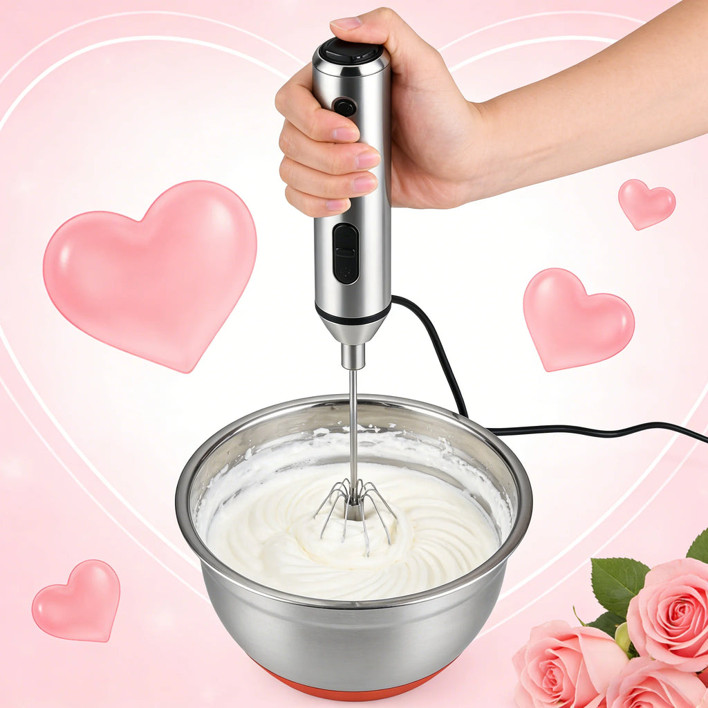 1-Second Mini Whisker, One Press Handheld Milk Frother &Egg Beater,Perfect Valentine's Day Gift for Home Bakers & Coffee Lovers