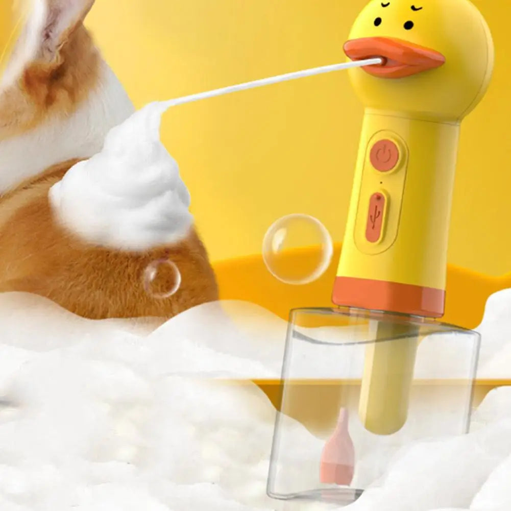 Yellow Duck Pet Cleaning Bathing Electric Foam Machine Usb Charging Automatic Soap Dispenser Foam Machine Pet Accessories