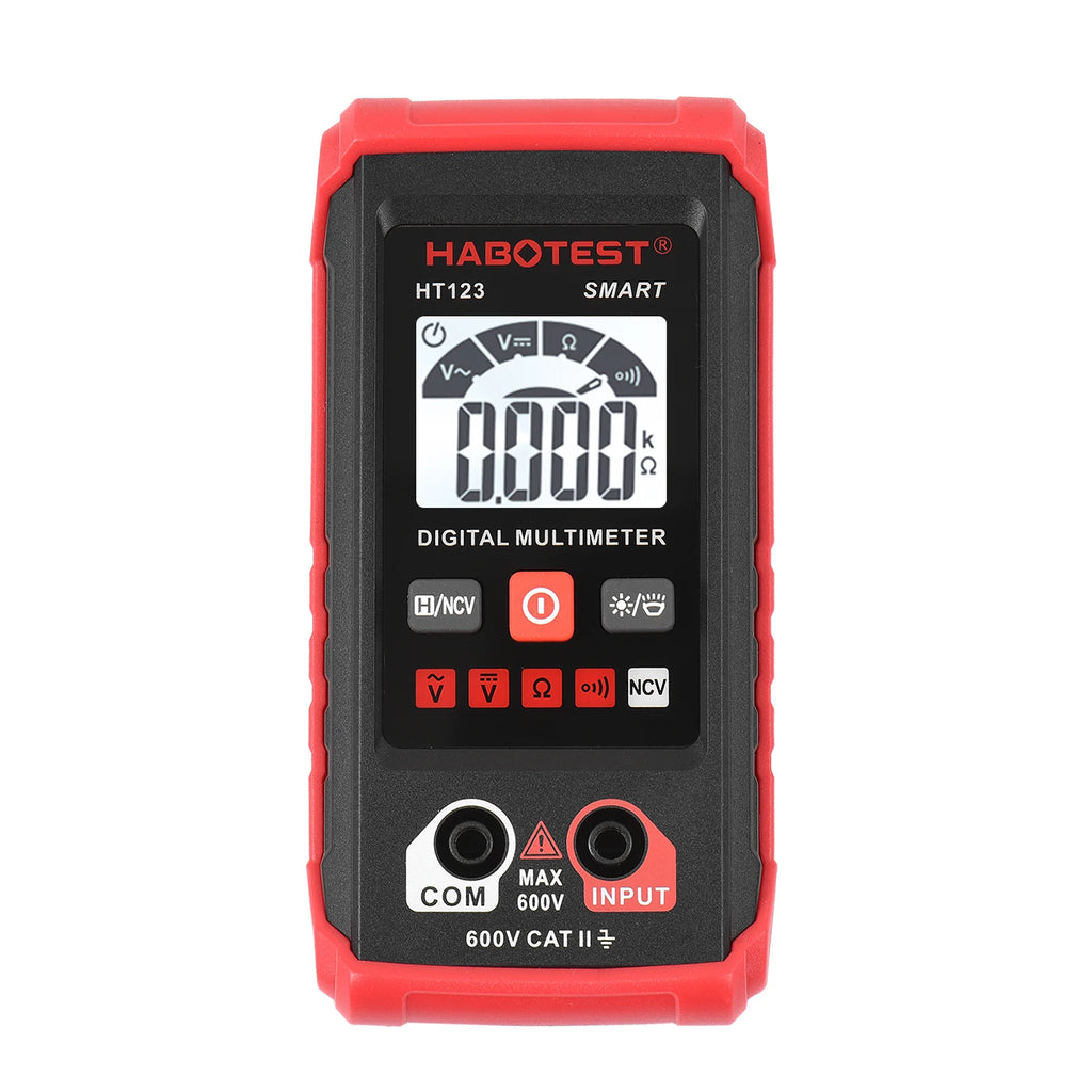 HT123 Digital Multimeter Auto Range Multi-meter 2,000 Counts True RMS Measuring AC/DC Voltage Resistance NCV Test