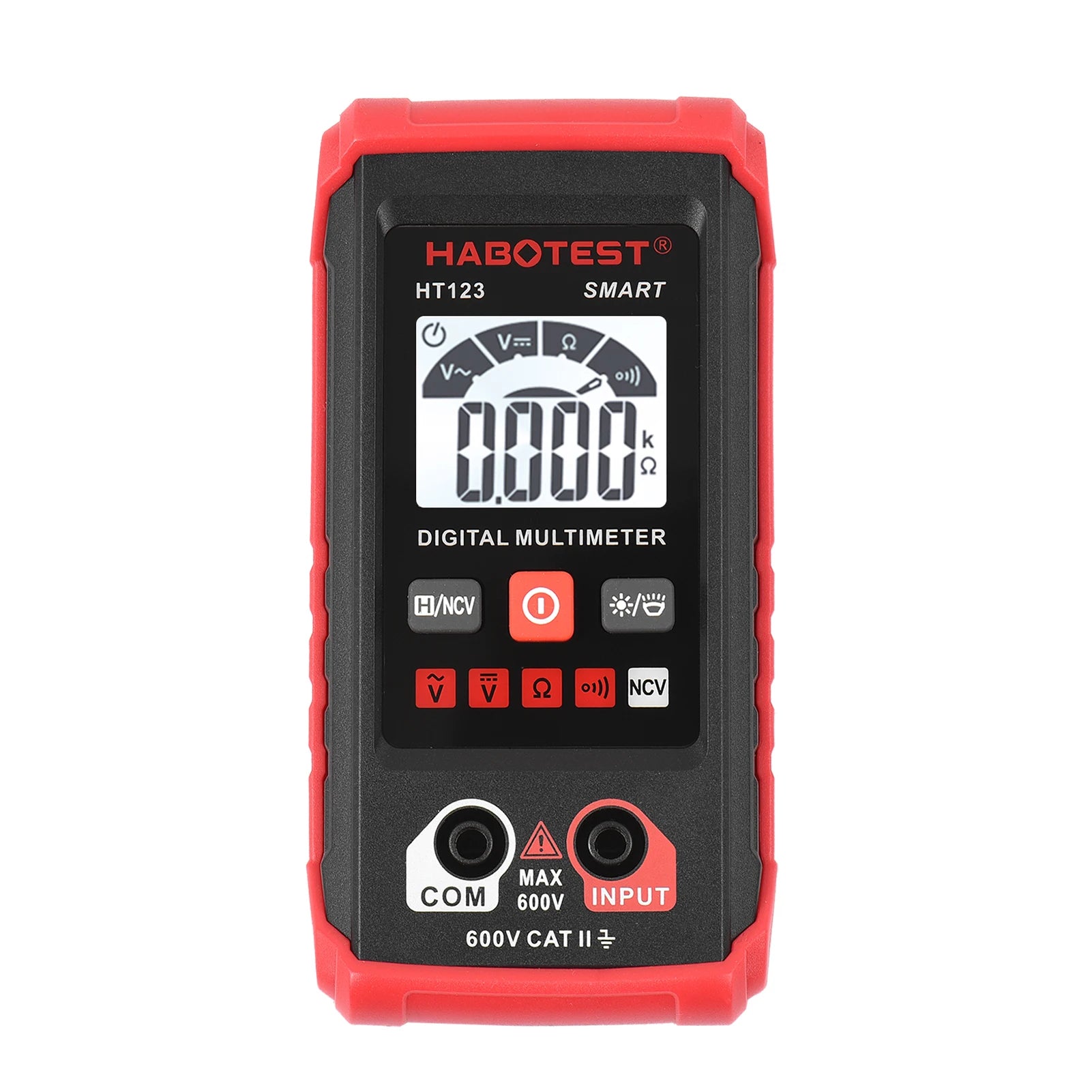 HT123 Digital Multimeter Auto Range Multi-meter 2,000 Counts True RMS Measuring AC/DC Voltage Resistance NCV Test