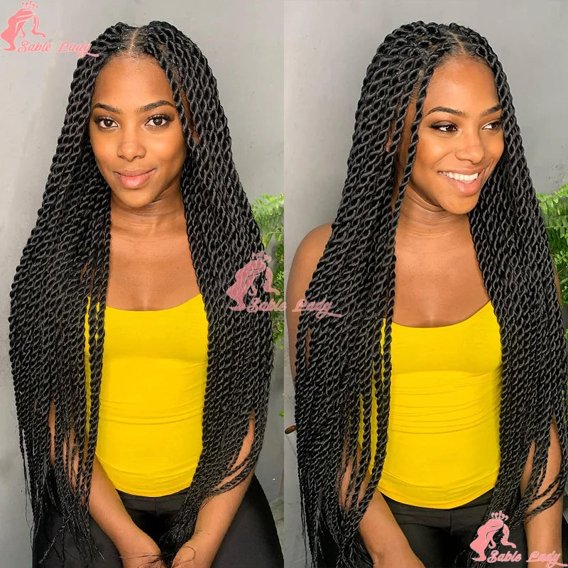 Senegalese Twist Wigs Synthetic Full Lace Frontal Wigs for Women Knotless Box Brading Wig For Daily Use