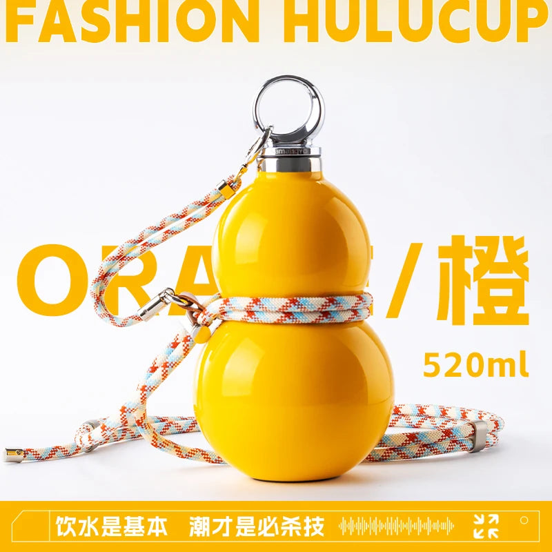 SAMADOYO-6 Hour Insulated Tumbler | Gourd Shape with Straw | Exclusive Design, Travel-sized Decanter, 520ml