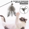 5Pcs Interactive Toys Cat Toy Feather Pendant with Bell Pet Replaceable Cat Teaser Stick Replacement Pendant Pet Toy Accessories