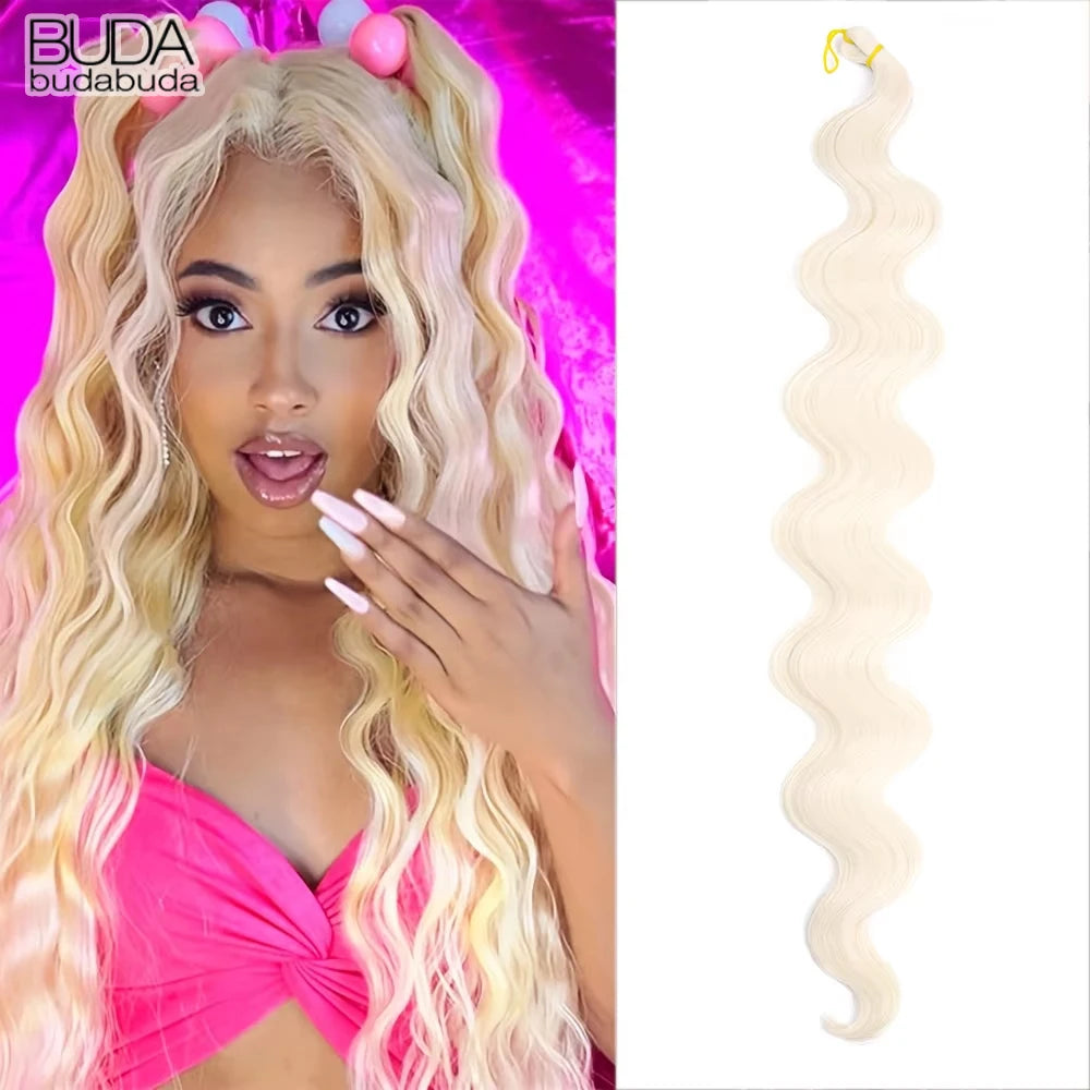 Long Deep Wave Braiding Hair 28 Inch Ocean Wave Crochet Hair Synthetic Deep Curly Crochet Hair Extensions For Black Women
