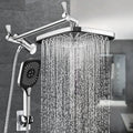 12 Inch Rainfall Fixed Shower Head/Handheld Shower Head Combo 3+1 Settings Rain/Rainfall Shower Heads Bathroom Shower Faucet Set
