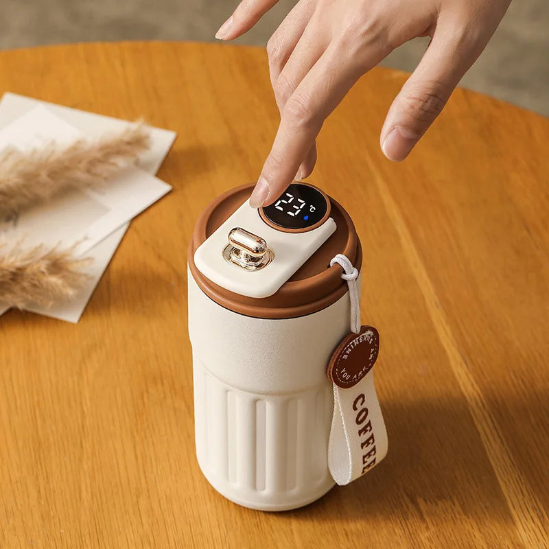 450ml Thermos Bottle Smart Display Vacuum Cup Office Coffee Cup Business Portable Temperature 316 Stainless Steel Thermal Mug