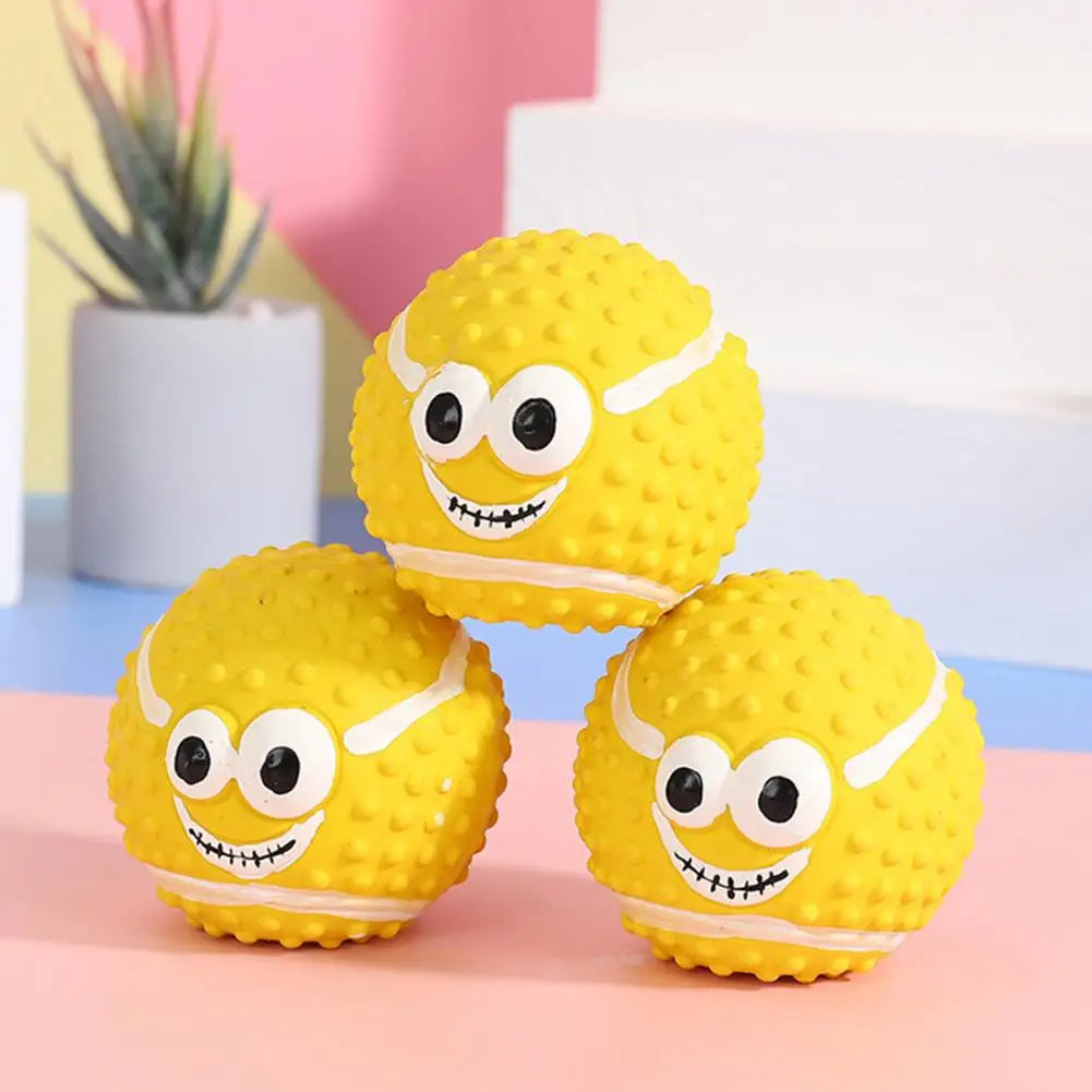 Outdoor Play Pet Toy Water Rinseable Dog Ball Vibrant Pet Squeaky Toy Bite Resistant Rubber Ball with 3d Protrusions