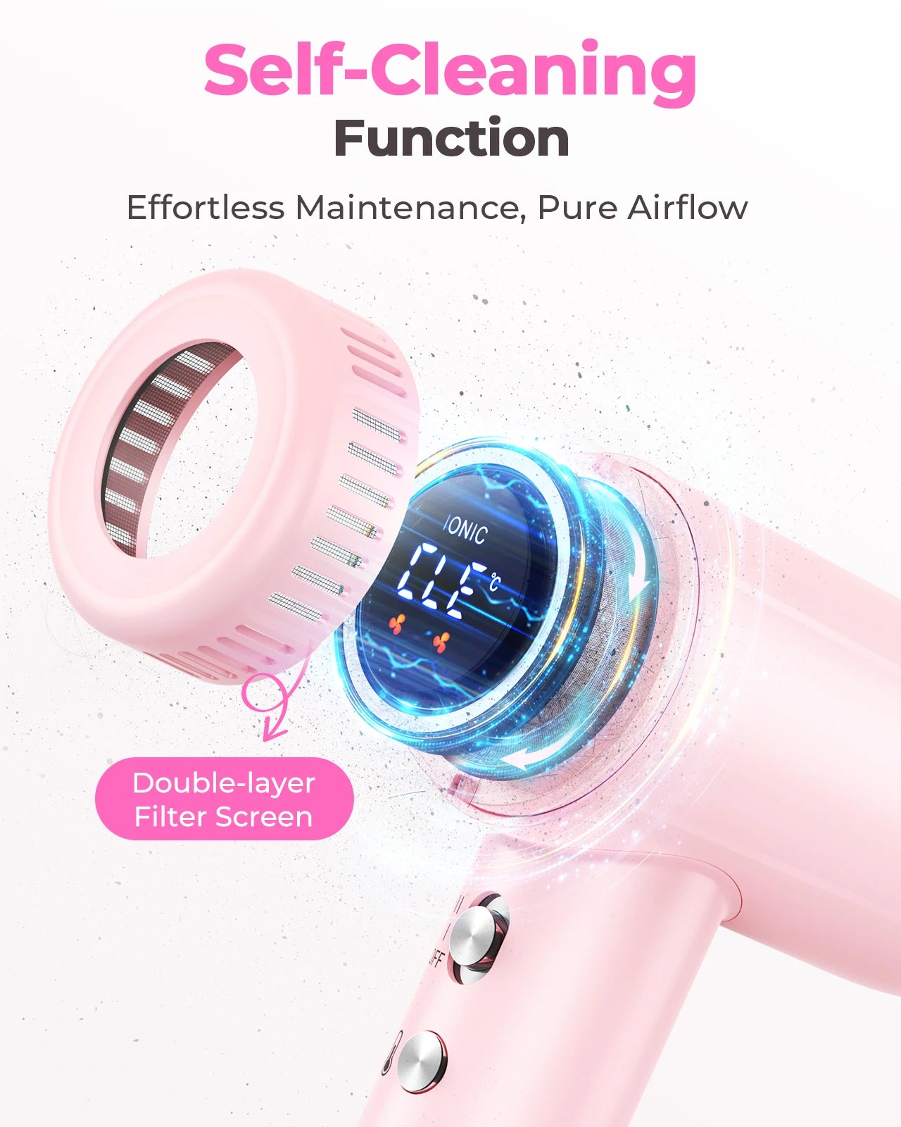 High Speed Rear-intake Hair Dryer 160000RPM Brushless Cold Hot Silent Home Hair Dryer 500 Million Negative Ion Fast Dry Blower