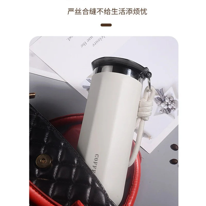 Fashionable coffee cup, stainless steel insulated cup, portable large capacity, gift, suitable for home, office and business use