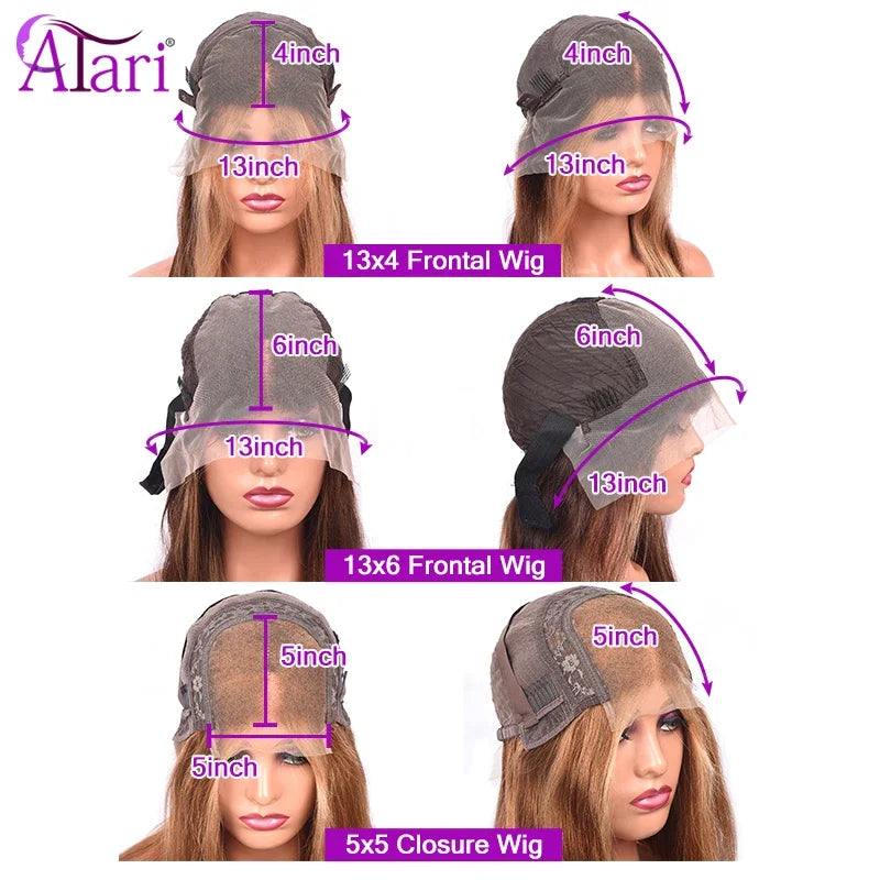 Ash Blonde Highlights 27 Color 13x4 13x6 Lace Frontal Human Hair Wigs Transparent Grey Brown 5x5 Closure Body Wave Wig Pre Pluck
