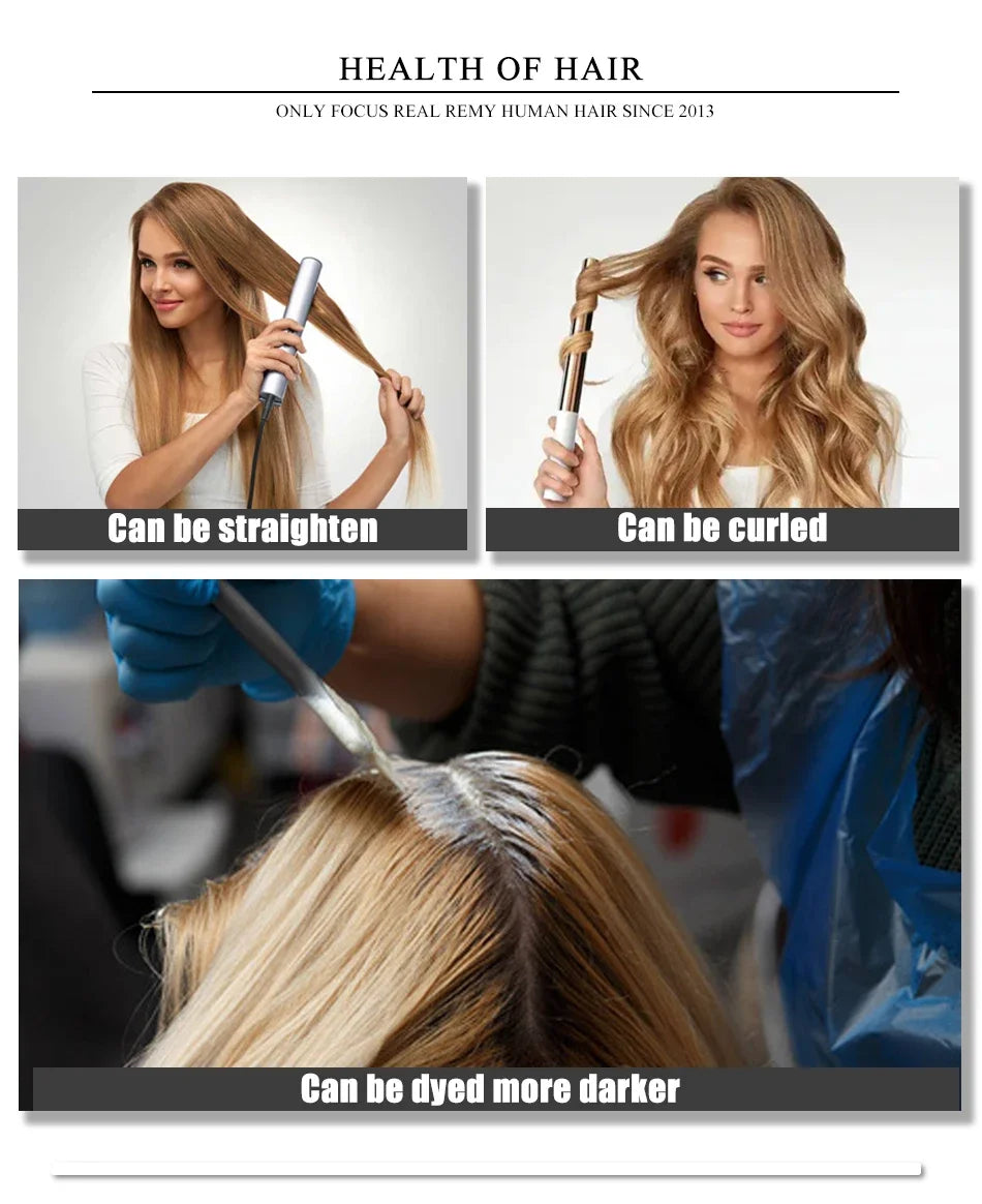 kiikiigirl PU Clip In Hair Extensions Human Hair 100% Remy Hair Seamless Weft Clip Ins For Women