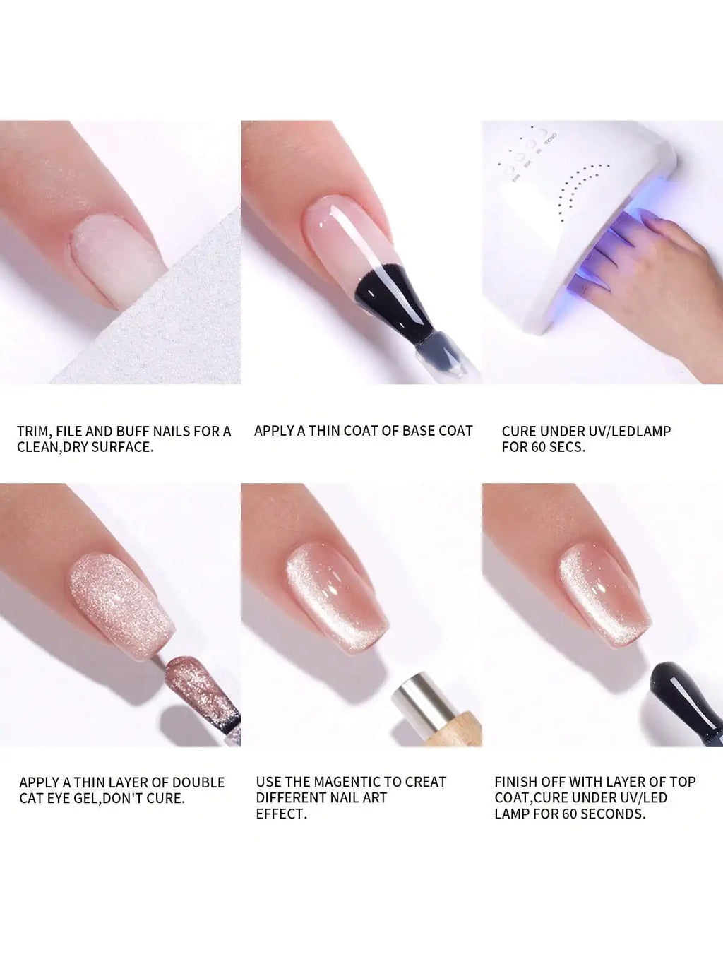 XEJAYI 6pcs 15ml Water Light Crushed Gel Nail Polish Set,UV LED Soaking Nail Gel, Semi-Permanent, DIY Salon Quality Nail Art