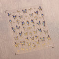 High-quality white and brown bear 3D nail art stickers, a set of 5D colorful butterfly nail decals
