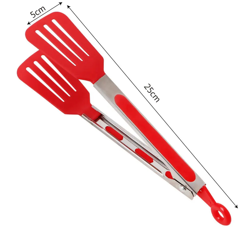 Kitchen Cooking Tools Stainless Steel Handle Utensil Pizza Bread Steak Clip Non-Stick Kitchen Tongs Salad Serving BBQ Tongs